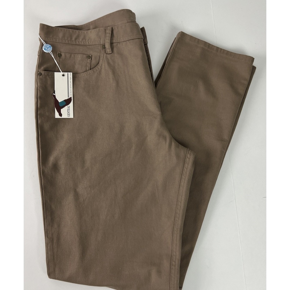 Genteal Men's Pants Size 38 x 34 Flex Canvas 5-Pocket Stretch 988 Walnut D28